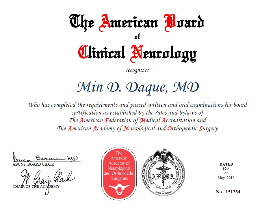 The American Board of Clinical Neurology | AFMA