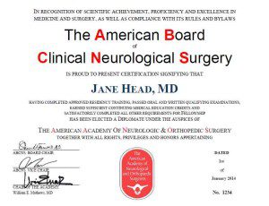 The American Board of Clinical Neurological Surgery Certification