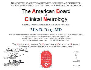 The American Board of Clinical Neurology - Certification
