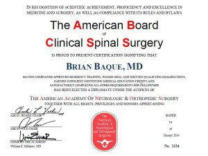 The American Board of Clinical Spinal Surgery
