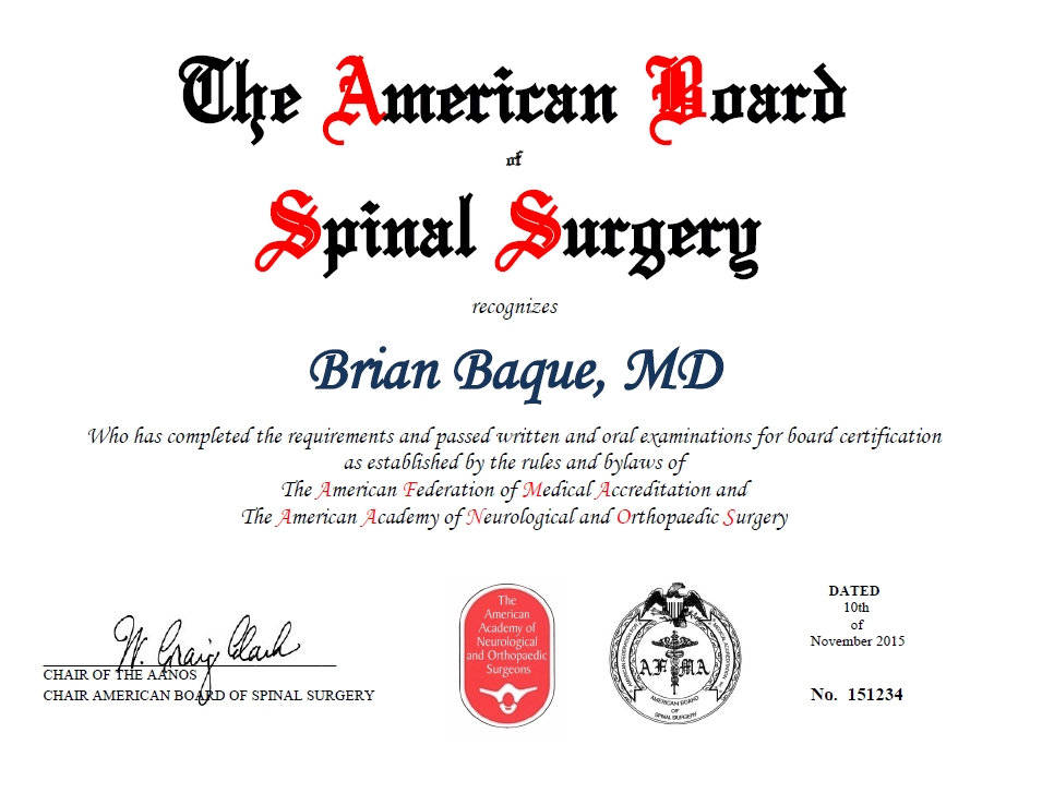 The American Board of Spinal Surgery | AFMA