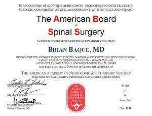 The American Board of Spinal Surgery - Certification