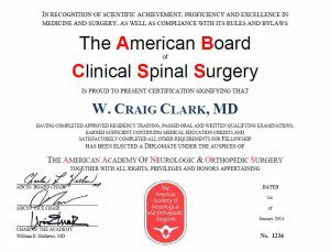 The American Board of Clinical Spinal Surgery Certification
